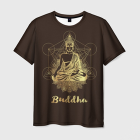 Мужская футболка 3D с принтом Buddha Shakyamuni в Тюмени, 100% полиэфир | прямой крой, круглый вырез горловины, длина до линии бедер | buddha | geometric | golden | indian | inscription | kesa | lotus | monk | ornament | pattern | religion | shakyamuni | spiritual | teach | будда | буддизм | геометрический | духовный | золотой | индийский | кашая | кэса | лотос | надпись | орнаме