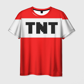 Мужская футболка 3D с принтом TNT , 100% полиэфир | прямой крой, круглый вырез горловины, длина до линии бедер | funny | mine | minecraft | mods | noob | pro | skins | story | vs | zombie | инди | конструктор | майнкрафт | моды | нуб | скин | скрипер | шахта