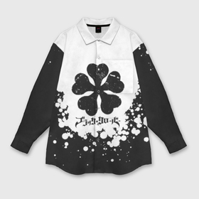 Мужская рубашка oversize 3D с принтом Логотип Черный Клевер точечный фон в Новосибирске,  |  | asta | black clover | dream knights | noel | quartet knights | yami | аниме | анимэ | аста | буракку куро:ба | демон | король магов | манга | черный бык | чёрный клевер | юно