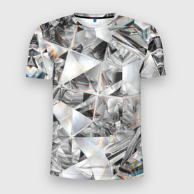 Мужская футболка 3D Slim с принтом Бриллиантовый блеск в Петрозаводске, 100% полиэстер с улучшенными характеристиками | приталенный силуэт, круглая горловина, широкие плечи, сужается к линии бедра | cut | diamond | gem | glitter | jewel | kaleidoscope | luxury | shine | sparkle | white | алмаз | белый | блеск | бриллиант | диамант | драгоценность | драгоценный камень | калейдоскоп | люкс | огранка | роскошь | сверкать | сияние