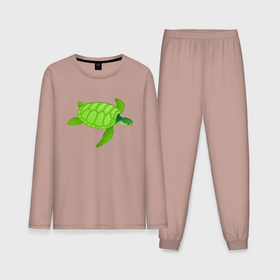 Мужская пижама с лонгсливом хлопок с принтом Черепаха в Кировске,  |  | большая | живность | животные | зелёная | море | морская | природа | черепаха