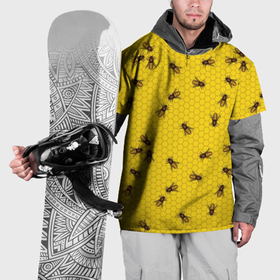 Накидка на куртку 3D с принтом Пчелы в сотах в Тюмени, 100% полиэстер |  | Тематика изображения на принте: bee | beehive | brown | bug | honey | honeycomb | insect | toiler | yellow | букашка | желтый | коричневый | мёд | насекомое | пчела | соты | труженик | улей