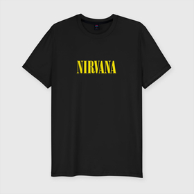 Мужская футболка премиум с принтом Nirvana в Курске, 92% хлопок, 8% лайкра | приталенный силуэт, круглый вырез ворота, длина до линии бедра, короткий рукав | kurt cobain | music | nirvana | rock | кобейн | курт | курт кобейн | музыка | нирвана | рок