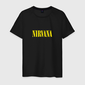 Мужская футболка хлопок с принтом Nirvana в Курске, 100% хлопок | прямой крой, круглый вырез горловины, длина до линии бедер, слегка спущенное плечо. | kurt cobain | music | nirvana | rock | кобейн | курт | курт кобейн | музыка | нирвана | рок