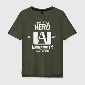 Мужская футболка хлопок Oversize с принтом MHA   PLUS ULTRA HERO UNIVERSITY белый в Новосибирске, 100% хлопок | свободный крой, круглый ворот, “спинка” длиннее передней части | anime | bakugou | boku no hero academia | heroes | katsuki | manga | my hero academia | plus ultra | аниме | герои | манга | моя геройская академия | плюс ультра