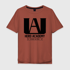 Мужская футболка хлопок Oversize с принтом MHA (НА СПИНЕ) в Новосибирске, 100% хлопок | свободный крой, круглый ворот, “спинка” длиннее передней части | all might | anime | bakugou | boku no hero academia | heroes | katsuki | manga | my hero academia | plus ultra | аниме | всемогущий | герои | манга | моя геройская академия | плюс ультра