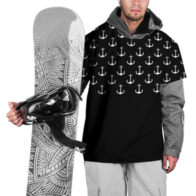 Накидка на куртку 3D с принтом Якоря , 100% полиэстер |  | минимализм | море | мореплавание | морское | черно белое | якорь | якоря