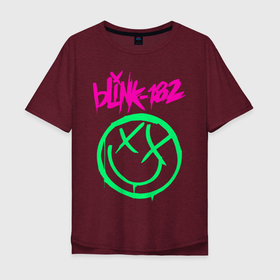 Мужская футболка хлопок Oversize с принтом BLINK-182 , 100% хлопок | свободный крой, круглый ворот, “спинка” длиннее передней части | blink | music | rock | блинк | группа | музыка | музыканты | рок