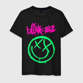 Мужская футболка хлопок с принтом BLINK-182 в Кировске, 100% хлопок | прямой крой, круглый вырез горловины, длина до линии бедер, слегка спущенное плечо. | blink | music | rock | блинк | группа | музыка | музыканты | рок