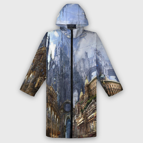 Мужской дождевик 3D с принтом Древний город ,  |  | 3d | арт | башни | древний город | светлые | стимпанк | шпили
