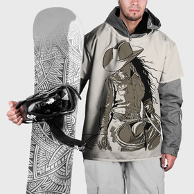 Накидка на куртку 3D с принтом Наездница ковбойша в Кировске, 100% полиэстер |  | 