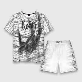Мужской костюм с шортами 3D с принтом Korn: The Nothing ,  |  | alternative | heavy | korn | koяn | metal | rapcore | rock | the nothing | youll never find me | джонатан дэвис | корн | корни | коян | ню метал | нюметал | рок