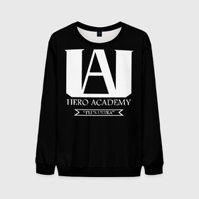 Мужской свитшот 3D с принтом UA HERO ACADEMY logo , 100% полиэстер с мягким внутренним слоем | круглый вырез горловины, мягкая резинка на манжетах и поясе, свободная посадка по фигуре | anime | my hero academy | аниме | моя геройская академия