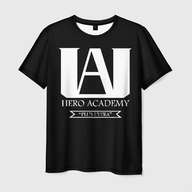Мужская футболка 3D с принтом UA HERO ACADEMY logo , 100% полиэфир | прямой крой, круглый вырез горловины, длина до линии бедер | anime | my hero academy | аниме | моя геройская академия