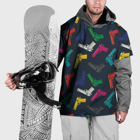 Накидка на куртку 3D с принтом Разноцветные пистолеты в Тюмени, 100% полиэстер |  | 
