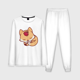 Мужская пижама с лонгсливом хлопок с принтом Лисенок и божья коровка в Кировске,  |  | fox | лис | лиса | лисенок | лисица | милая | пушистик | рыжая