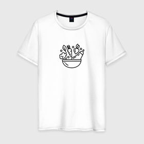 Мужская футболка хлопок с принтом Vegan Food в Тюмени, 100% хлопок | прямой крой, круглый вырез горловины, длина до линии бедер, слегка спущенное плечо. | food | vegan | веган | здоровая еда | здоровье