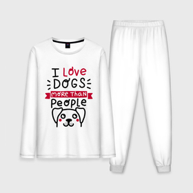 Мужская пижама с лонгсливом хлопок с принтом Любитель Собак в Курске,  |  | dog | lover | любовь | пес | псы | собакен | собаки | собек