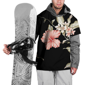 Накидка на куртку 3D с принтом Красивые Цветочки в Курске, 100% полиэстер |  | красота | листья | минимализм | природа | рисунок | цветы