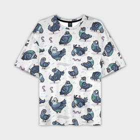 Мужская футболка oversize 3D с принтом Голуби в Белгороде,  |  | голуби | голубьнаташа | голубьсоциопат | пернатый | почтовый | птицы | червячок | черяки