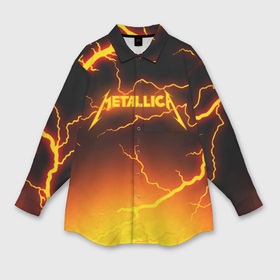 Мужская рубашка oversize 3D с принтом Metallica в Санкт-Петербурге,  |  | Тематика изображения на принте: metallica | металлика