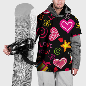 Накидка на куртку 3D с принтом Любовь на века в Курске, 100% полиэстер |  | Тематика изображения на принте: влюбленные | любовь | надпись | сердца