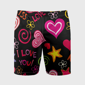 Мужские шорты спортивные с принтом Любовь на века в Белгороде,  |  | влюбленные | любовь | надпись | сердца