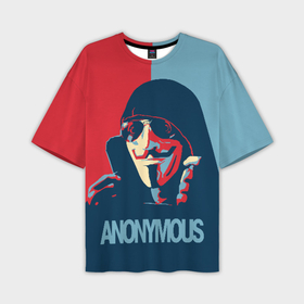 Мужская футболка oversize 3D с принтом Anonymous поп арт мем в Белгороде,  |  | Тематика изображения на принте: 
