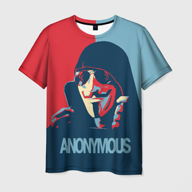Мужская футболка 3D с принтом Anonymous поп арт мем в Белгороде, 100% полиэфир | прямой крой, круглый вырез горловины, длина до линии бедер | 