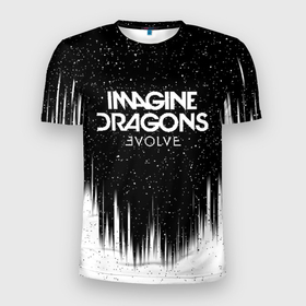 Мужская футболка 3D Slim с принтом IMAGINE DRAGONS в Петрозаводске, 100% полиэстер с улучшенными характеристиками | приталенный силуэт, круглая горловина, широкие плечи, сужается к линии бедра | evolve | id | imagine dragons | драконы | ид