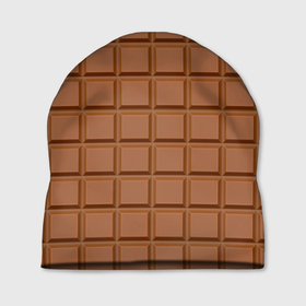 Шапка 3D с принтом Плитка Шоколада в Санкт-Петербурге, 100% полиэстер | универсальный размер, печать по всей поверхности изделия | brown. | chocolate bar | food | еда | коричневый | плитка шоколада | шоколад | шоколадка