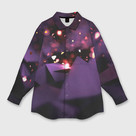 Мужская рубашка oversize 3D с принтом Фиолетовая абстракция с блестками в Санкт-Петербурге,  |  | 