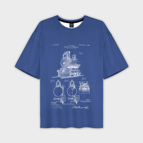 Мужская футболка oversize 3D с принтом Locomotives в Кировске,  |  | patent | дорога | жд | железная | идея | история | локомотив | паровоз | патент | поезд | поезда | путешествие | путь | разработка | чертеж | чертежи