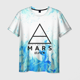 Мужская футболка 3D с принтом 30 SECONDS TO MARS в Санкт-Петербурге, 100% полиэфир | прямой крой, круглый вырез горловины, длина до линии бедер | 30 seconds to mars | 30 секунд до марса | джаред лето