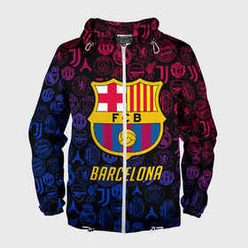 Мужская ветровка 3D с принтом FC Barcelona Barca Барселона , 100% полиэстер | подол и капюшон оформлены резинкой с фиксаторами, два кармана без застежек по бокам, один потайной карман на груди | barcelona | fc barca | барка | барселона