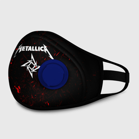 Маска из неопрена с принтом METALLICA в городе Новоалтайск, неопрен 100% | Форма огибающая нос. Резинки для ушей с дополнительной резинкой на затылке. Клапан для выдоха для активного дыхания при занятиях спортом. Эластичный материал маски и окантовки для лучшего растяжения и прилегания маски.  | metallica | металлика
