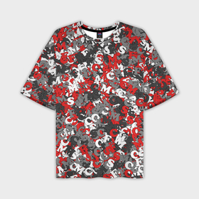 Мужская футболка oversize 3D с принтом Камуфляж с буквами F.C.S.M в Санкт-Петербурге,  |  | fcsm | белый. | камуфляж | красный | милитари | москва | мясо | паттерн | спартак