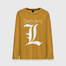 Мужской лонгслив хлопок с принтом L letter DEATH NOTE в Новосибирске, 100% хлопок |  | anime | death note | manga | ryuk | аниме | герой | манга | риюк