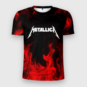 Мужская футболка 3D спортивная с принтом METALLICA (НА СПИНЕ) в Белгороде, 100% полиэстер с улучшенными характеристиками | приталенный силуэт, круглая горловина, широкие плечи, сужается к линии бедра | fire | flame | metallica | металлика | огонь | пламя