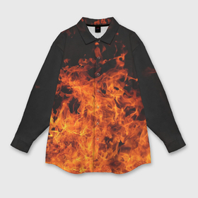 Мужская рубашка oversize 3D с принтом Огонь в Тюмени,  |  | fire | flame | огонь | пламя