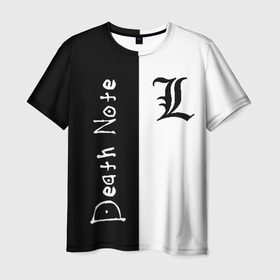 Мужская футболка 3D с принтом Death Note (2) в Белгороде, 100% полиэфир | прямой крой, круглый вырез горловины, длина до линии бедер | anime | death | death note | kira | l | manga | note | ryuk | yagami | yagami light | аниме | ел | кира | манга | рюк | ягами лайт