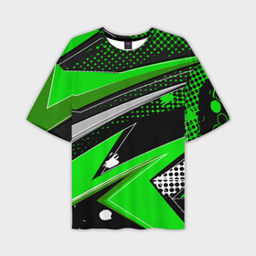 Мужская футболка oversize 3D с принтом Зеленая краска ,  |  | абстракция | зеленая | клякса | краска | линии | минимализм | полосы | пятна | точки | яркая