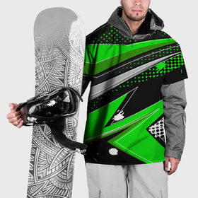 Накидка на куртку 3D с принтом Зеленая краска , 100% полиэстер |  | абстракция | зеленая | клякса | краска | линии | минимализм | полосы | пятна | точки | яркая