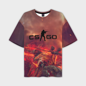 Мужская футболка oversize 3D с принтом CS GO logo abstract style в Санкт-Петербурге,  |  | beast | counterstike | csgo | hyper | hyperbeast | m4a1s | steam | винтовка | контра | кс | ксго | шмотки
