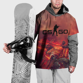 Накидка на куртку 3D с принтом CS GO logo abstract style в Новосибирске, 100% полиэстер |  | beast | counterstike | csgo | hyper | hyperbeast | m4a1s | steam | винтовка | контра | кс | ксго | шмотки