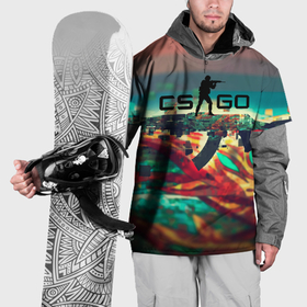 Накидка на куртку 3D с принтом CS GO  logo abstract в Новосибирске, 100% полиэстер |  | beast | counterstike | csgo | hyper | hyperbeast | m4a1s | steam | винтовка | контра | кс | ксго | шмотки