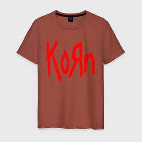 Мужская футболка хлопок с принтом KORN в Кировске, 100% хлопок | прямой крой, круглый вырез горловины, длина до линии бедер, слегка спущенное плечо. | korn | корн | коян
