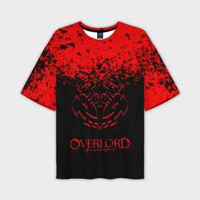 Мужская футболка oversize 3D с принтом Красный спрей оверлорд в Белгороде,  |  | Тематика изображения на принте: overlord | аниме | гранж | лого | логотип | оверлорд | сериал | текстура