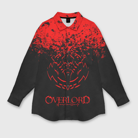 Мужская рубашка oversize 3D с принтом Красный спрей оверлорд в Кировске,  |  | overlord | аниме | гранж | лого | логотип | оверлорд | сериал | текстура