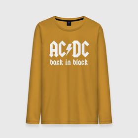 Мужской лонгслив хлопок с принтом AC/DC BACK IN BLACK в Кировске, 100% хлопок |  | ac dc | acdc | ас дс | асдс